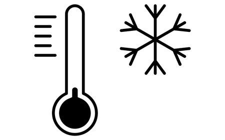 Simple line drawing icon of natural disasters, Extreme cold, Vector Illustrationのイラスト素材