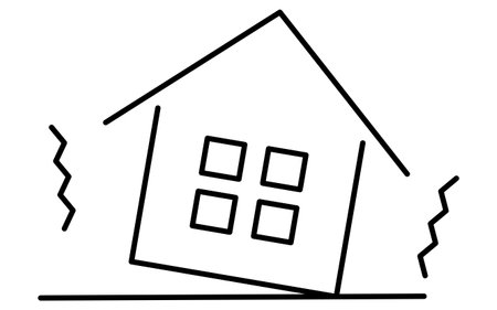Simple line drawing icon of natural disasters, Earthquake, Vector Illustrationのイラスト素材