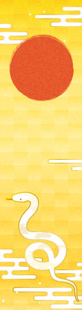 New Year's First Banner for the Year of the Snake 2025, Vector Illustrationのイラスト素材