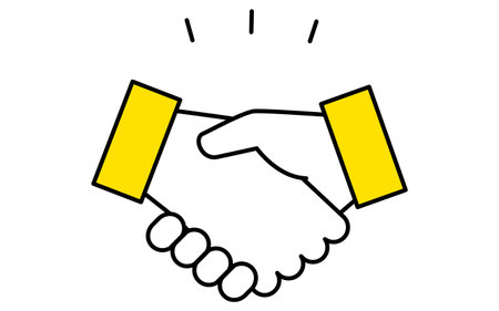 Businessman's handshake, business icon for target, goal attainment, and goal, Vector Illustrationのイラスト素材