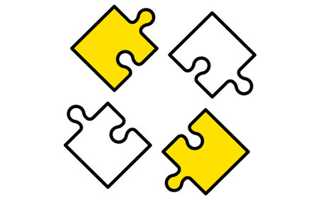 Pieces of the puzzle, business icons for targets, goal attainment, and goals, Vector Illustrationのイラスト素材