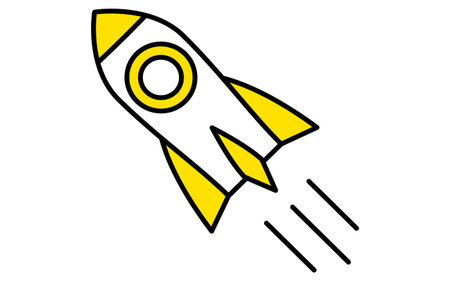 Business icons for rocket launches, target and goal achievement, and goals, Vector Illustrationのイラスト素材