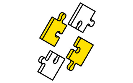 Pieces of the puzzle, business icons for targets, goal attainment, and goal, isometric illustrations, Vector Illustrationのイラスト素材