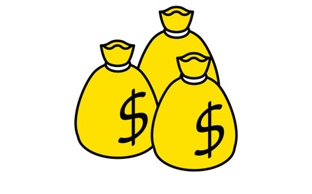 Bags of dollars, business icons for targets, goal attainment, and goal, isometric illustrations, Vector Illustrationのイラスト素材