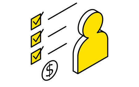 Checklist of tasks to increase sales, business icons for targets, goal attainment, and goal, isometric illustrations, Vector Illustrationのイラスト素材