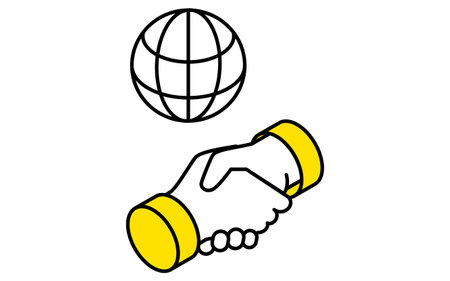 Businessman's handshake, business icon for target, goal attainment, and goal, isometric illustration, Vector Illustrationのイラスト素材