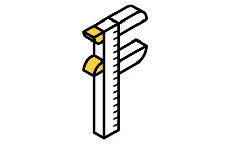 Isometric simple line drawing tool icon, calliper, Vector Illustrationのイラスト素材