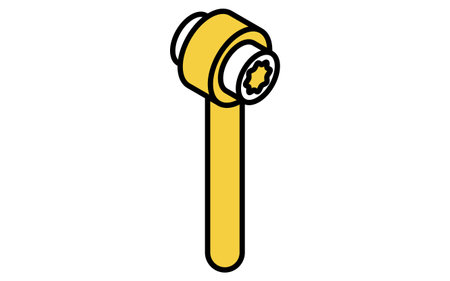 Isometric simple line drawing tool icon, ratchet wrench, Vector Illustrationのイラスト素材