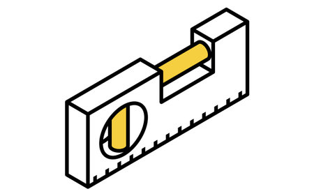 Isometric simple line drawing tool icon, leveler, Vector Illustration