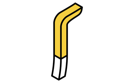 Isometric simple line drawing tool icon, crowbar, Vector Illustrationのイラスト素材