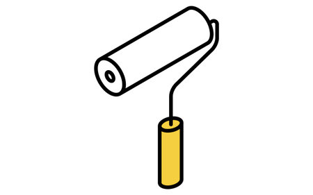 Isometric simple line drawing tool icon, paint roller, Vector Illustrationのイラスト素材