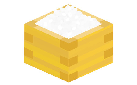 Illustration of new rice in a 1-Gou Masu, Vector Illustrationのイラスト素材