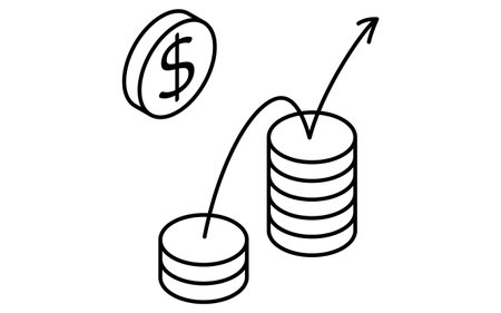 Increasing money, business icons for targets, goal attainment, and goal, isometric illustrations, Vector Illustrationのイラスト素材