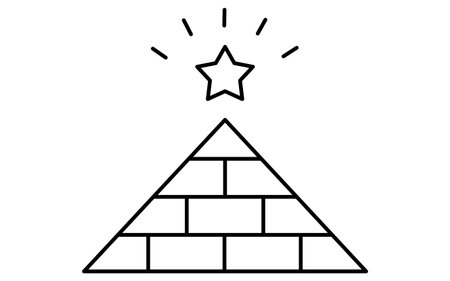 Pyramids and stars, business icons for targets, goal attainment, and goals, Vector Illustrationのイラスト素材