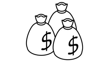 Bags of dollars, business icons for targets, goal attainment, and goal, isometric illustrations, Vector Illustrationのイラスト素材