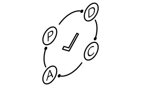 PDCA cycle, business icons of targets, goal attainment, and goal, isometric illustrations, Vector Illustrationのイラスト素材