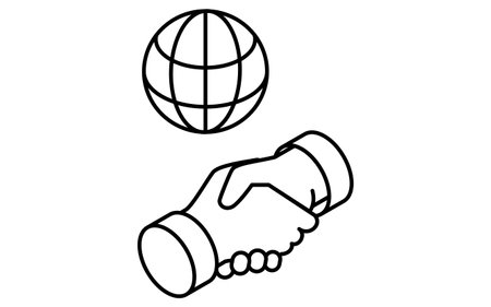 Businessman's handshake, business icon for target, goal attainment, and goal, isometric illustration, Vector Illustrationのイラスト素材