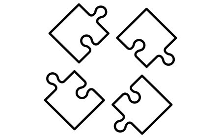 Pieces of the puzzle, business icons for targets, goal attainment, and goals, Vector Illustrationのイラスト素材