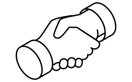 Businessman's handshake, business icon for target, goal attainment, and goal, isometric illustration, Vector Illustrationのイラスト素材