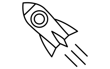 Business icons for rocket launches, target and goal achievement, and goals, Vector Illustrationのイラスト素材