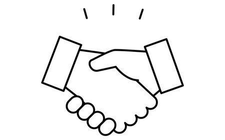 Businessman's handshake, business icon for target, goal attainment, and goal, Vector Illustrationのイラスト素材