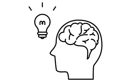 Brain of the person who inspired the idea, business icons of target, goal attainment, and goal, Vector Illustrationのイラスト素材
