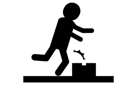 Pictograms of caution, safety signs, danger, and alerts for foot traffic, Vector Illustrationのイラスト素材