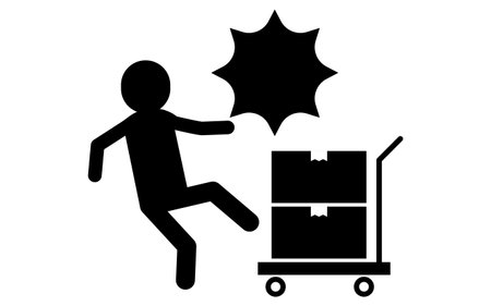 Pictograms for collision warning, safety signs, danger, and alerts, Vector Illustrationのイラスト素材