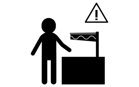 Pictograms for amputation caution, safety signs, hazards, and warnings, Vector Illustrationのイラスト素材