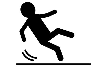 Pictograms for caution against falling, safety signs, danger, and alerts, Vector Illustrationのイラスト素材