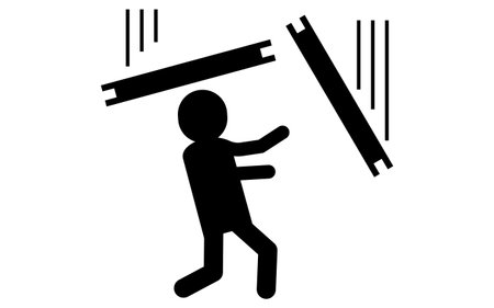 Pictograms for falling objects, safety signs, danger, and alerts, Vector Illustrationのイラスト素材