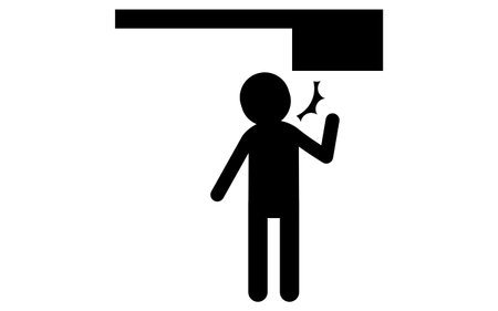 Pictograms for overhead caution, safety signs, hazards, and warnings, Vector Illustrationのイラスト素材