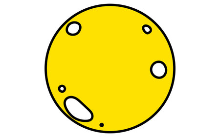 Simple line drawing of the moon, isometric illustration, Vector Illustrationのイラスト素材