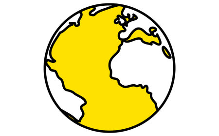 Simple line drawing of the earth, isometric illustration, Vector Illustrationのイラスト素材