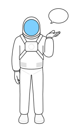 Astronaut giving directions, with a wipeout, Vector Illustrationのイラスト素材