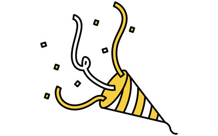Icon sounding cracker, simple line drawing, Vector Illustrationのイラスト素材