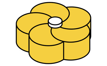 Plum blossoms for New Year's decoration, isometric line drawing icon, Vector Illustrationのイラスト素材