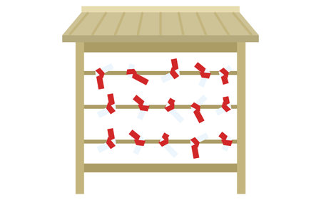 Icon of the Omokuji Knotting Office, Vector Illustrationのイラスト素材