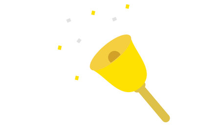 Icons of lively bells and confetti, Vector Illustrationのイラスト素材