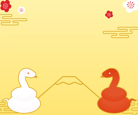 New Year's First Banner for the Year of the Snake 2025, Vector Illustrationのイラスト素材