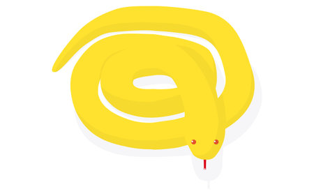 A coiled yellow snake, Vector Illustrationのイラスト素材