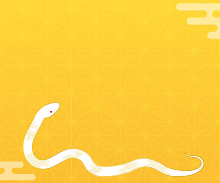 New Year's First Banner for the Year of the Snake 2025, Vector Illustrationのイラスト素材