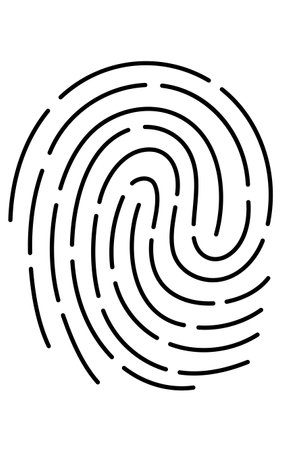 Biometric (Fingerprint Authentication) Line drawing of fingerprint, Vector Illustrationのイラスト素材
