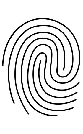 Biometric (Fingerprint Authentication) Line drawing of fingerprint, Vector Illustrationのイラスト素材
