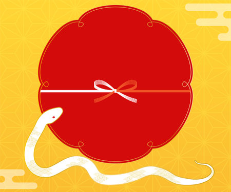 New Year's First Banner for the Year of the Snake 2025, Vector Illustrationのイラスト素材