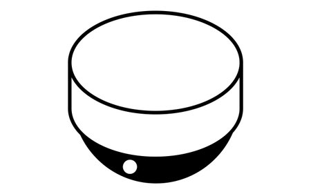 Surveillance camera, Crime Prevention and Home Security Black and White Isometric Iconのイラスト素材