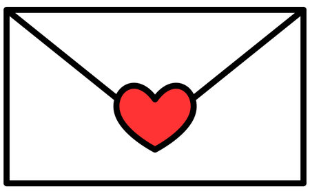 Letters with a heart-mark, Simple and cute Valentine's Day icon, Vector Illustrationのイラスト素材