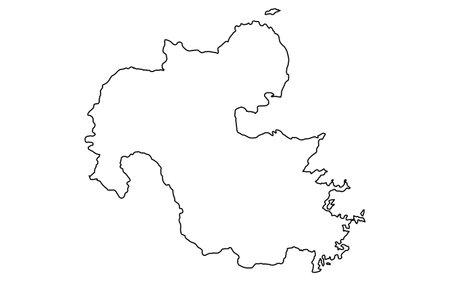 Realistic map of Oita(line drawing), Vector Illustrationのイラスト素材