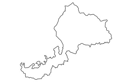 Realistic map of Fukui(line drawing), Vector Illustrationのイラスト素材