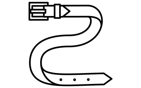 Stretched belt, Simple black and white line drawing icon of clothing, Vector Illustrationのイラスト素材
